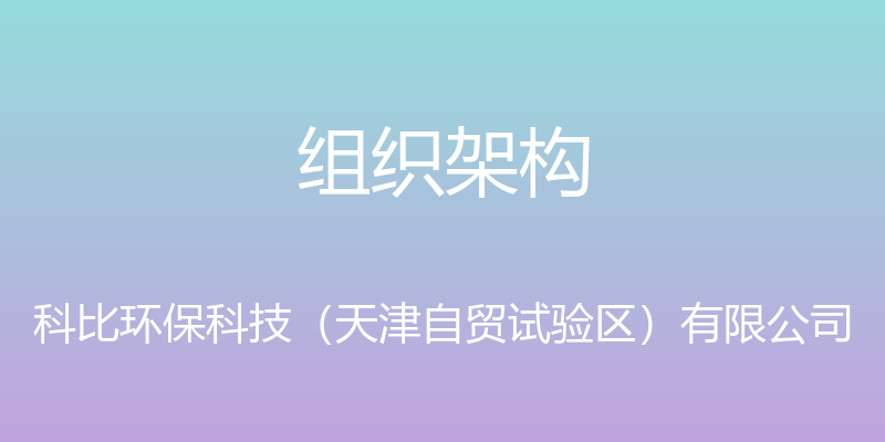 组织架构 - 科比环保科技（天津自贸试验区）有限公司